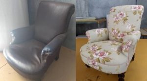 Re-upholster antique chair in linen