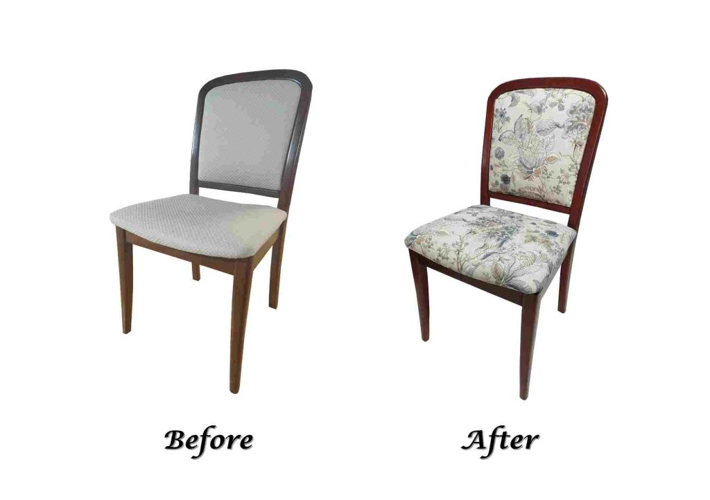 Reupholstered Noblett dining chair